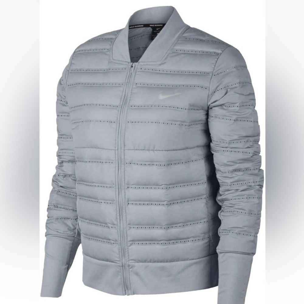Nike Women’s Aeroloft Running Down Fill Jacket Grey 856634 012 Size Small